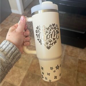 Stanley White Floral Heart Tumbler